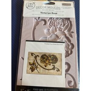 Redesign with Prima Victorian Rose Decor Mould Silicone Floral 5x8 NEW